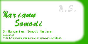 mariann somodi business card